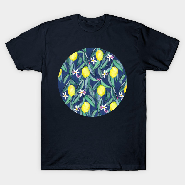 When Life Gives You Lemons - watercolor lemons on dark blue